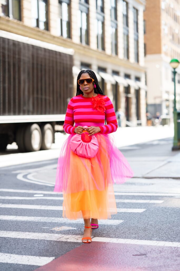 Pink and Orange Dress