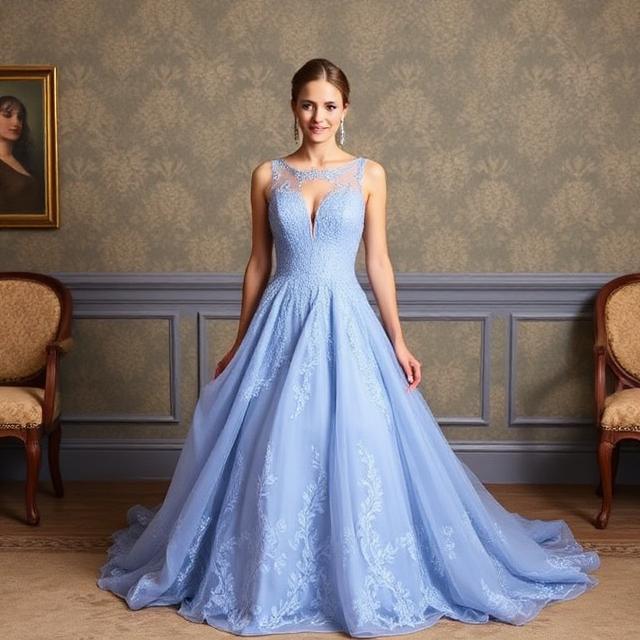 Blue Mother of the Bride Dress